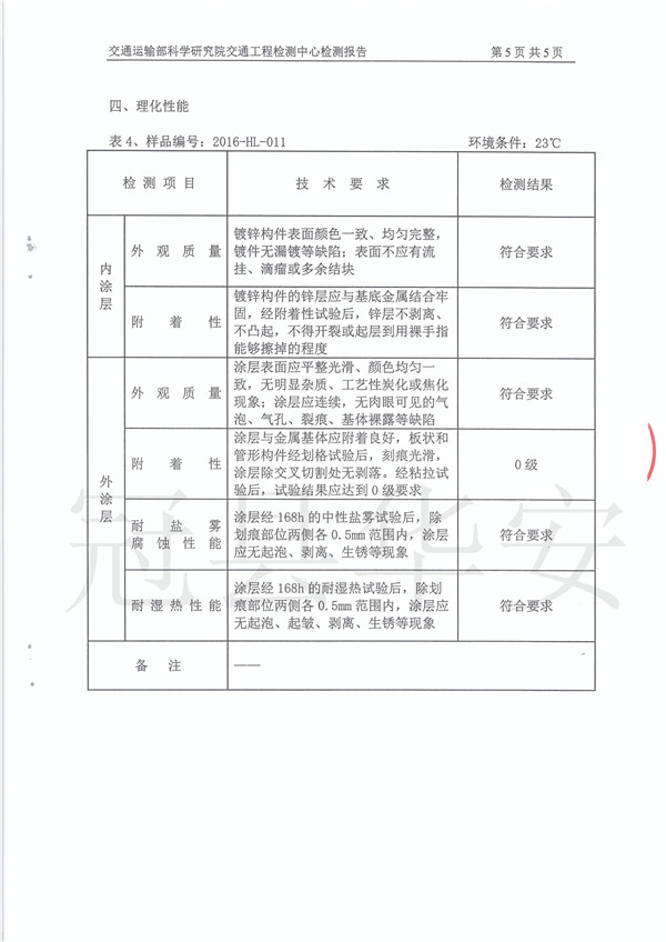 噴塑波形護(hù)欄檢測報(bào)告